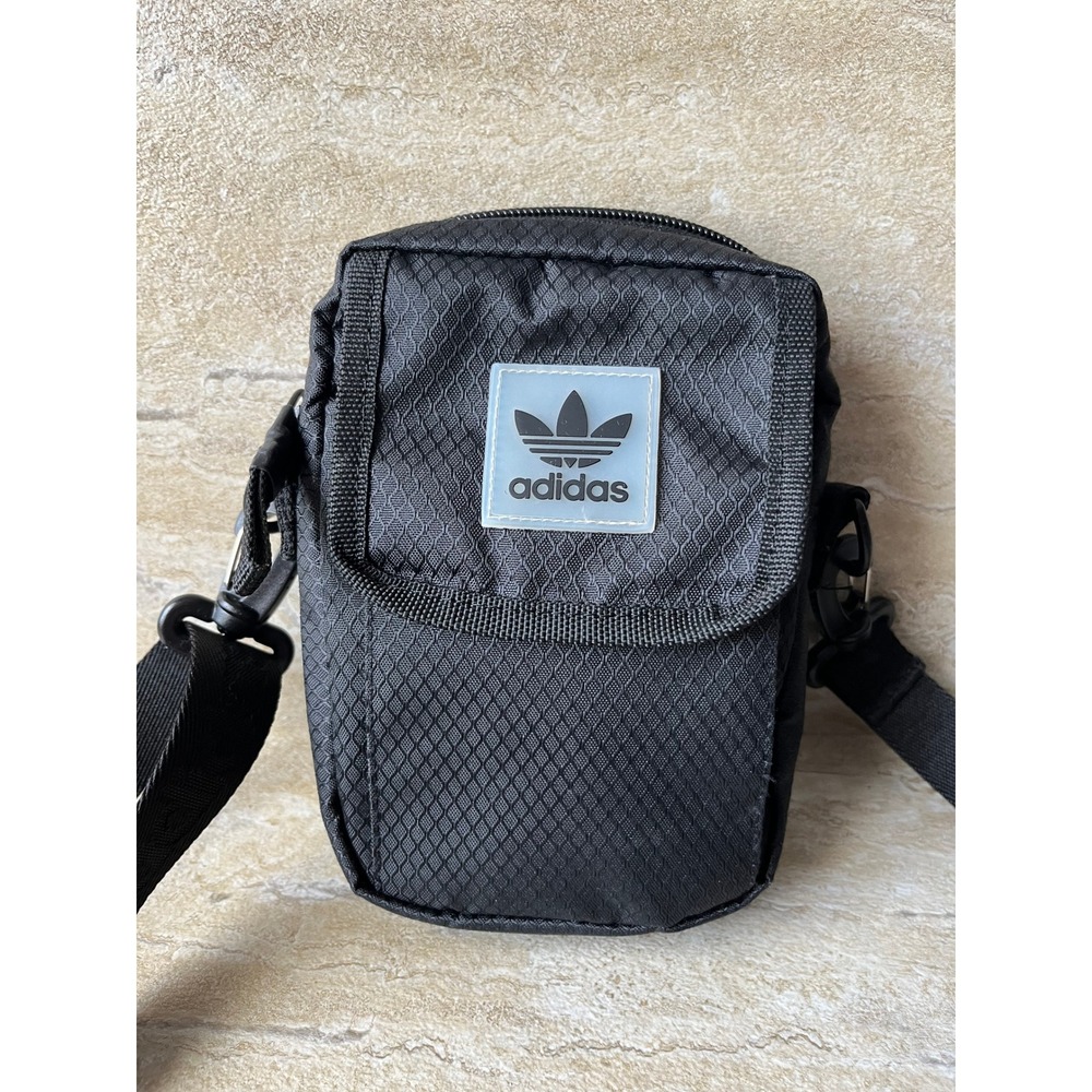 Adidas Crossbody Bag Women One Size Black Trefoil Ripstop Festival Pouch
